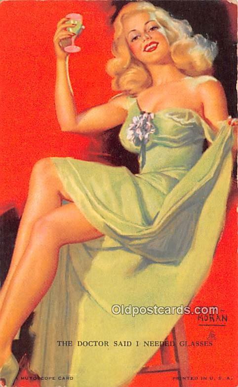 Earl Moran 1945 Mutoscope Artist Pin Up Girl, Non Postcard Backing Unused 