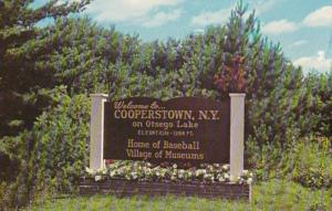 New York Cooperstown Entrance Welcome Sign