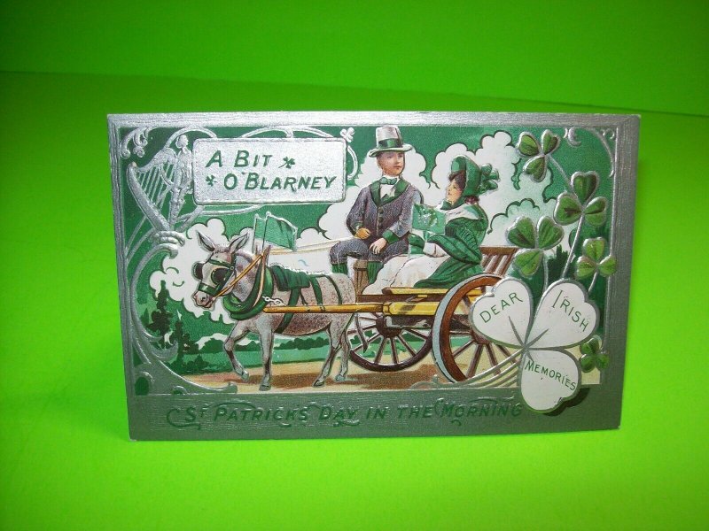Saint Patrick's Day Postcard Irish Memories Embossed West Chester Pa Vintage