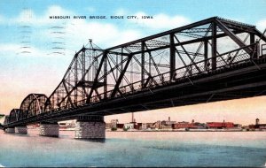 Iowa Sioux City Missouri River Bridge 1943