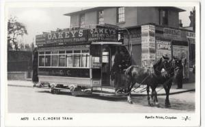 London; LCC Horse Tram RP PPC By Pamlin, M575, Note Oakeys Knife Polish Advert