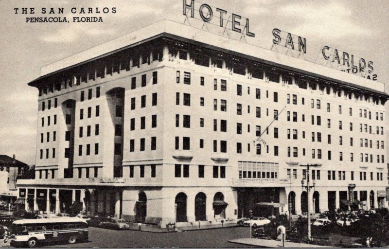 Florida Pensacola Hotel San Carlos 1954 Curteich