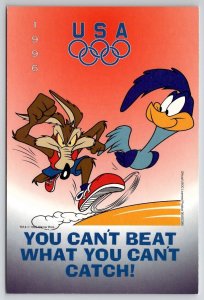 Looney Toons 1996 Olympics USA Road Runner Wilie Coyote Atlanta 4x6 Postcard S29