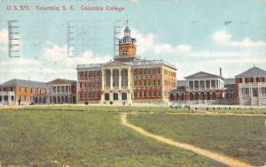 Columbia South Carolina College Street View Antique Postcard K41296