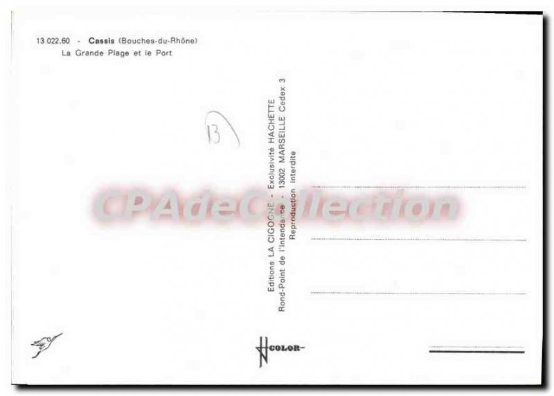 Modern Postcard Cassis and La Grande Plage Port