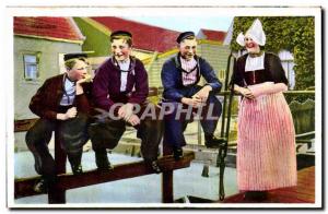 Old Postcard Netherlands Volendam Folklore Costumes