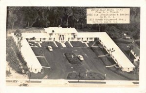 Real Photo Postcard Monticello Hotel Court in Daytona Beach, Florida~130036