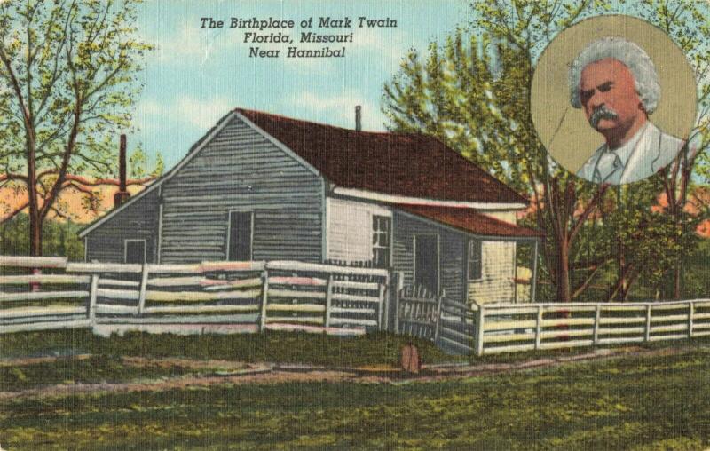 Postcard Mark Twain Birthplace Florida Missouri