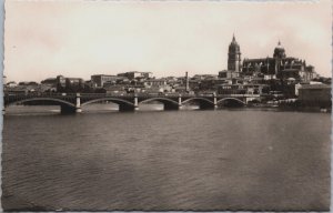 Spain Salamanca Puente Nuevo y Vista Parcial Vintage RPPC C107