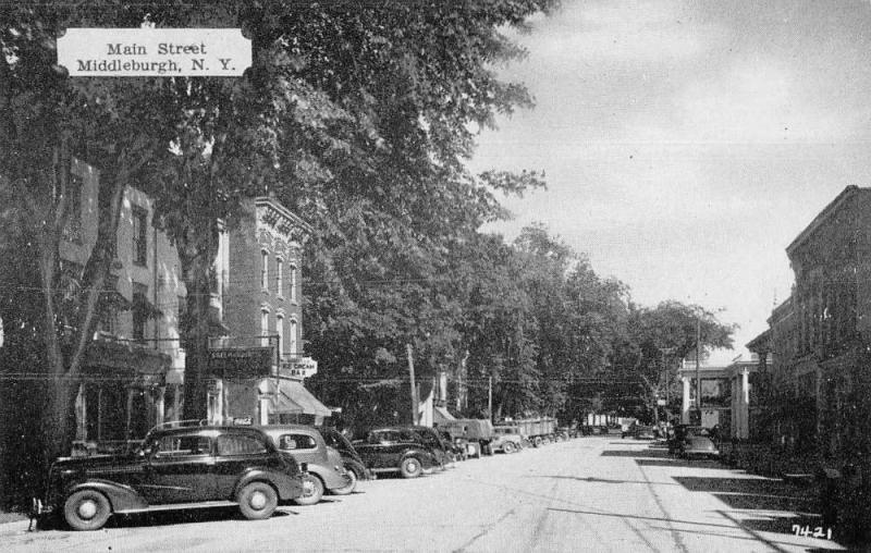 Middleburgh New York Main Street Ice Cream Sign Vintage Postcard JA4741623