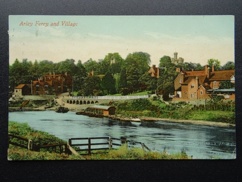 Worcestershire River Severn ARLEY FERRY & VILLAGE c1910 Postcard by J. White