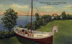 A Replica of Leif Erikson's Boat - Duluth, Minnesota MN Postcard
