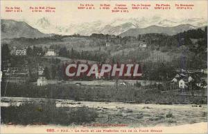 Old Postcard Pau Pyrenees Bass Gave and Pyrenees view of the Royal Beach