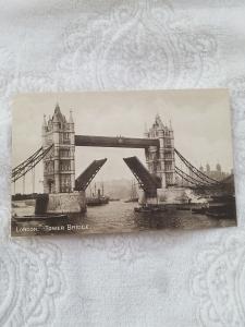 Antique postcard of Tower Bridge, London.  Turn of the Century.