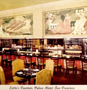 Palace Hotel Lotta's Fountain San Francisco Postcard California c1930-40s PCBG9A