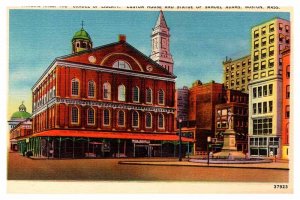 Postcard MONUMENT SCENE Boston Massachusetts MA AS6696