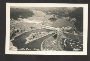 RPPC BONNEVILLE DAM OREGON WASHINGTON AERIAL VIEW REAL PHOTO POSTCARD