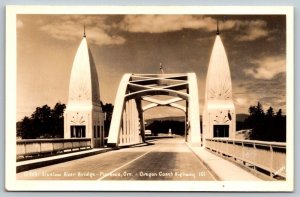 RPPC Real Photo Postcard - Siuslaw River Bridge - Florence, Oregon