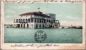 Detroit Boat Club Michigan Vintage Postcard C072