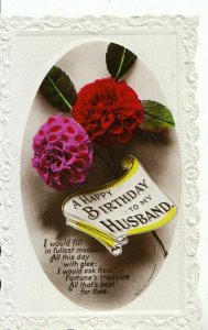 Greetings Postcard - A Happy BirthdayTo My Husband - Real Photo - Ref 10541A