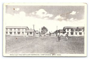 Postcard 302nd U. S. Field Artillery Barracks Camp Devens Ayer Mass. U. S. Army