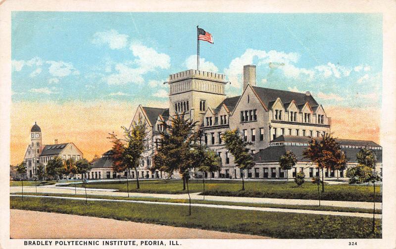 Bradley Polytechnic Institute, Peoria, Illinois, Early Postcard, Unused