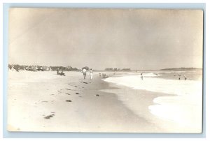 Sand And Beach View Of Bar Harbor Maine ME RPPC Photo Unposted Vintage Postcard