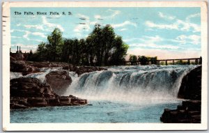 1924 The Falls Sioux Falls South Dakota SD Rock Formation Posted Postcard