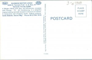 Rainbow Motor Lodge Sarasota Florida Multi-view Postcard