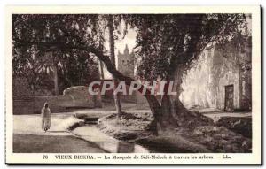 Old Postcard Algeria Biskra The Old Mosque of Sidi Maleek through the trees