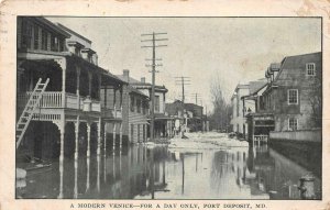 A MODERN VENICE FLOOD DISASTER PORT DEPOSIT MARYLAND POSTCARD  1910