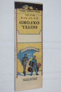 Hotel Oxford Cincinnati Ohio Bellhop 20 Strike Matchbook Cover