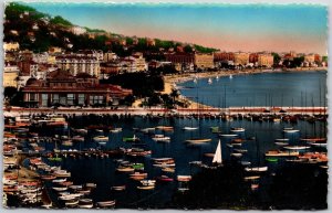 Cannes Vue Generale Prise Du Suquet France Pier Boats Ships Buildings Postcard