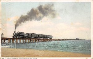 Trains Crossing Bridge - Galveston, Texas TX  