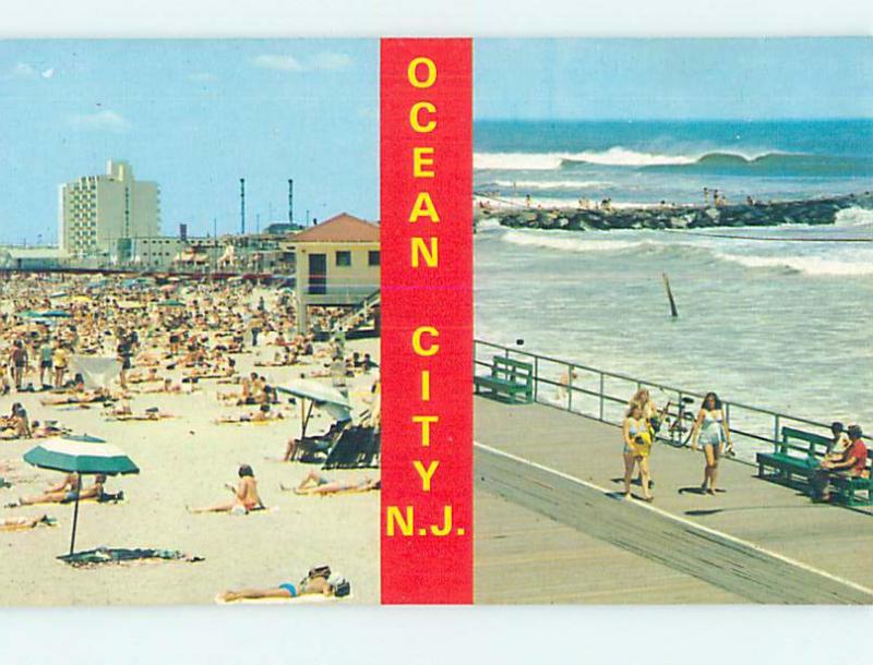 Unused Pre-1980 SCENE AT BEACH Ocean City New Jersey NJ M6867