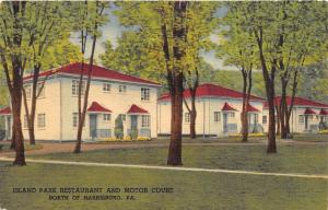 Harrisburg Pennsylvania 1957 Linen Postcard Island Park Motel & Restaurant