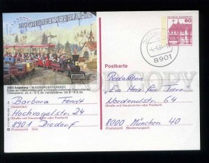 210718 GERMANY Augsburg #8900 children Railways postal card
