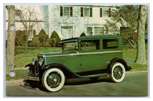 1929 Chevrolet Tudor Roaring 20s Auto Museum Wall NJ UNP Chrome Postcard S14