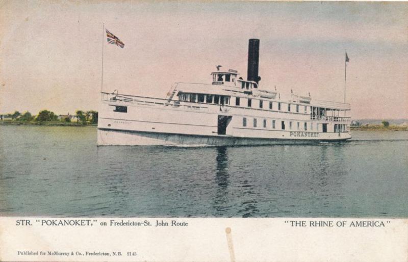 Steamer Pokanoket on Fredericton St John Route - New Brunswick, Canada - DB