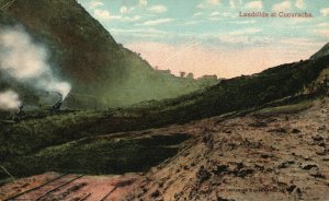 Vintage Postcard 1910's Landslide at Cucuracha Panama Mountain