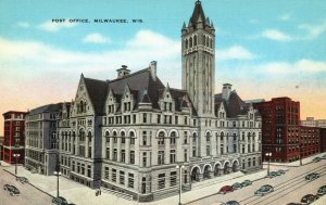 Vintage Postcard 1930s Post Office Building on East Milwaukee WI Government 3