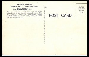 1940s Sanders Court & Cafe Corbin KY Postcard
