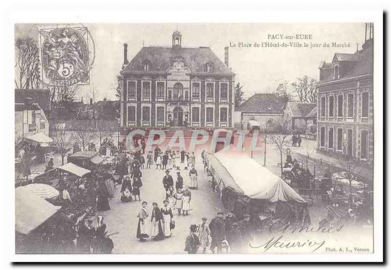 COPYRIGHT Pacy sur Eure Old Postcard Place City lhotel day march