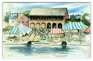 ANNAPOLIS, MD ~ HARBOUR HOUSE RESTAURANT Artist Kenneth Harris 1982 Postcard