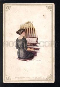3032623 Lady near PIANO. By Earl CHRISTY Vintage PC KNAPP