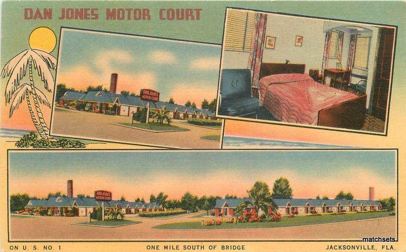 1940s Dan Jones Motor Court roadside Colorpicture Jacksonville Florida 10310