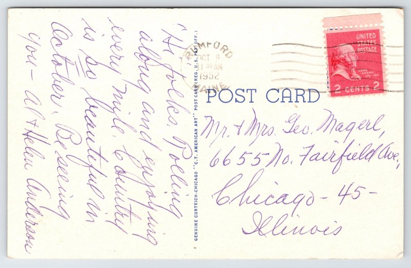 Rumford Maine~Memorial Bridge Over Androscoggin River~Teich 1930 Postcard