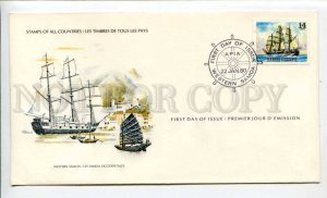 424725 WESTERN SAMOA 1980 year ships First Day COVER certificate w/ signature