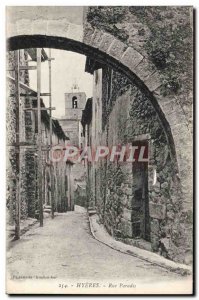 Old Postcard Hyeres Rue Paradis