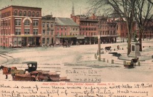 Vintage Postcard Post Office Building East Side Central Sq. Keene New Hampshire